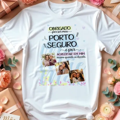 Camiseta Dia das Mães Personalizada com Foto -porto Seguro