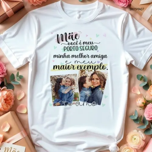Camiseta Dia das Mães Presente Personalizada com Foto
