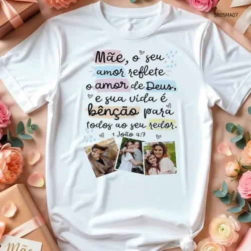 Camiseta Dia das Mães Presente Personalizada - Mãe Benção