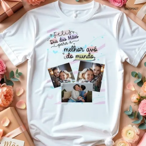Camiseta Dia das Mães Vó Presente com Foto