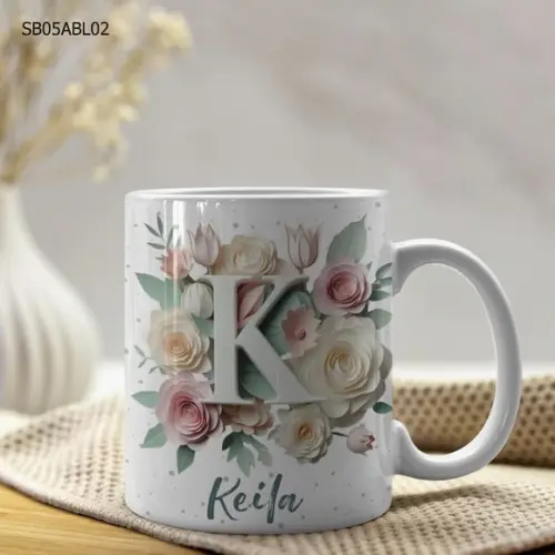 Caneca de Porcelana Alfabeto Personalizada- Todas as Letras