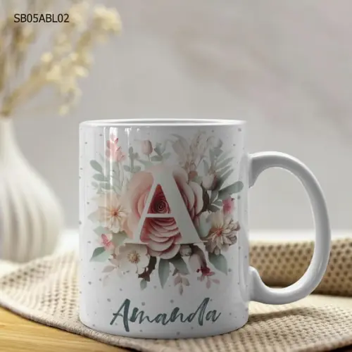 Caneca de Porcelana Alfabeto Personalizada- Todas as Letras