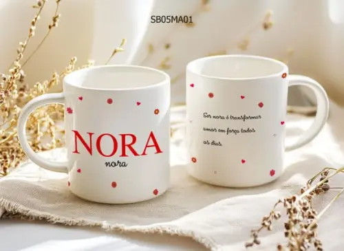 Caneca de Porcelana Dia das Mãe - Presente Criativo