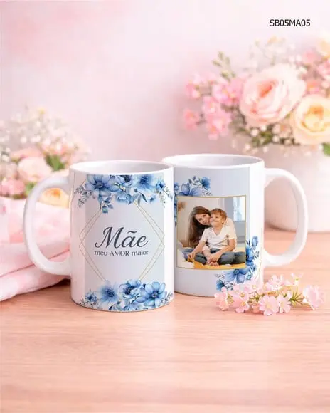 Caneca de Porcelana Dia das Mãe - Presente Critivo