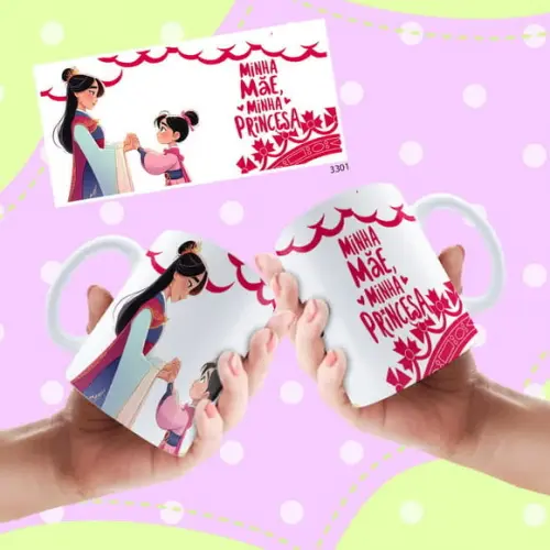 Caneca de Porcelana Dia das Mães Personalizada