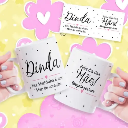 Caneca de Porcelana Personalizada Dia das Mãe Presente Criat