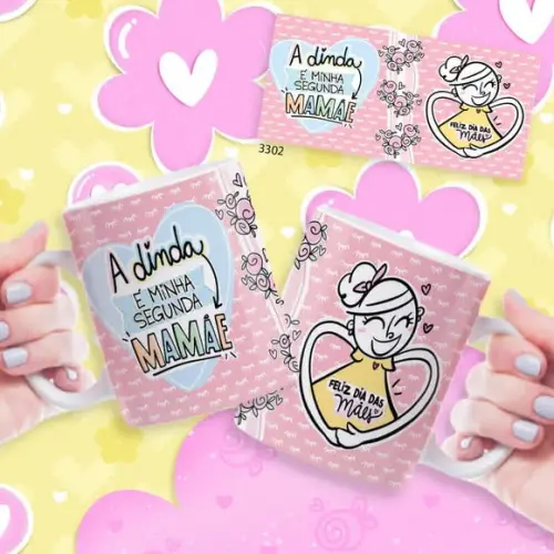 Caneca de Porcelana Personalizada Dia das Mãe Presente