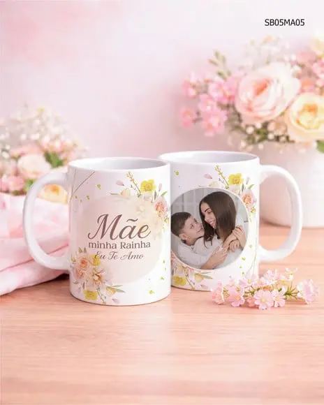 Caneca Dia das Mães - Personalizada com Foto e Frase