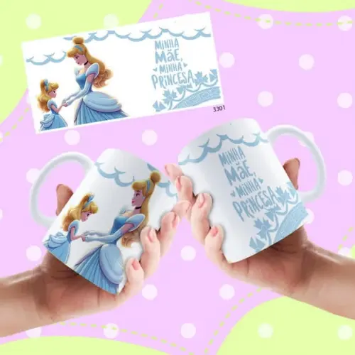 Caneca Dia das Mães Personalizada-princesas Disney