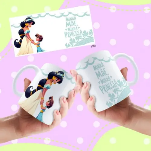 Caneca Dia das Mães Personalizada-princesas Disney