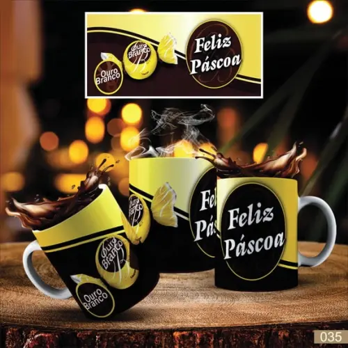 Canecas de Porcelana Páscoa -maca de Chocolatecaneca Pascoas