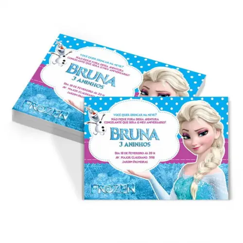 Convite Personalizado Frozen - Aniversário Frozen