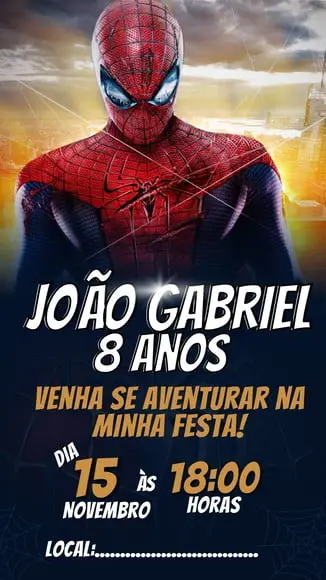 Convite Personalizado Homem Aranha - Convite Aniversário
