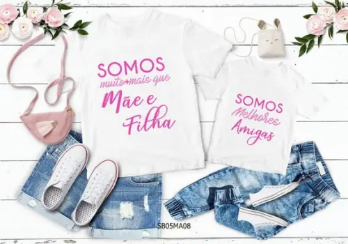 Kit 2 Camisetas Dia das Mães Personalizada - Mãe e Filho