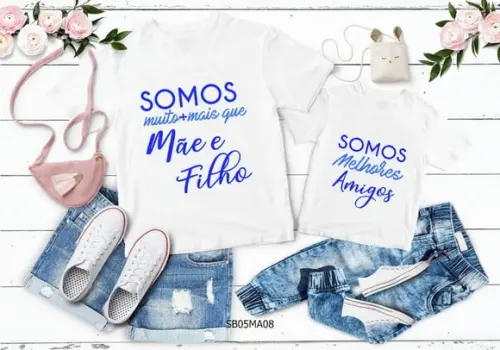 Kit 2 Camisetas Dia das Mães Personalizada - Mãe e Filho