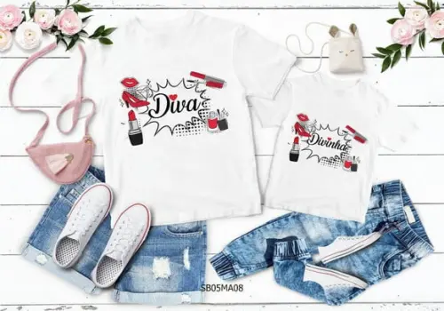 Kit 2 Camisetas Dia das Mães Personalizada -mãe Diva