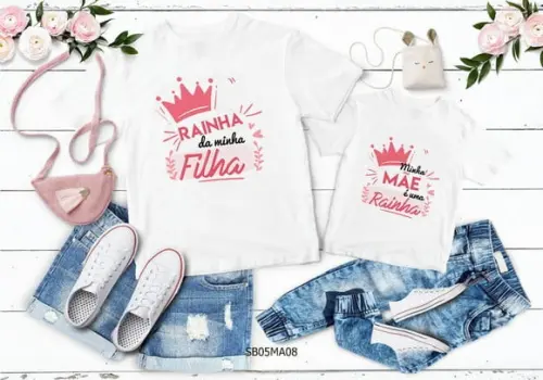 Kit 2 Camisetas Dia das Mães Personalizada -mãe Rainha
