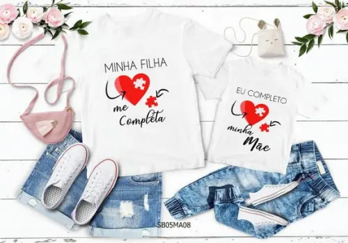 Kit 2 Camisetas Dia das Mães Personalizada -me Completa