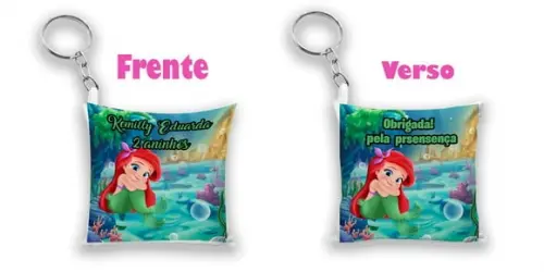 Lembrancinha Chaveiro Almofada Ariel Sereia
