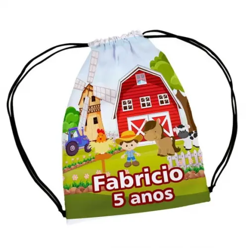 Mochila Saco Fazendinha Personalizado 20x30