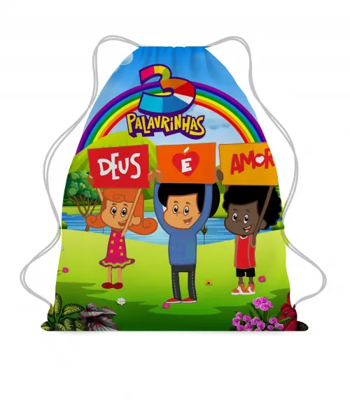 60 Mochila Saco Personalizada 3 Palavrinhas Envio Rapido