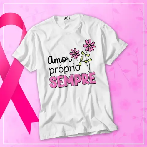 : Camiseta Outubro Rosa de Conscientização-amor