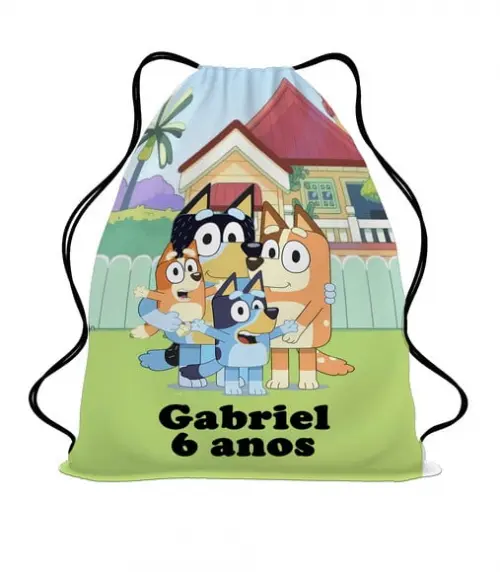 20 Lembrancinha Mochila Saco Bluey
