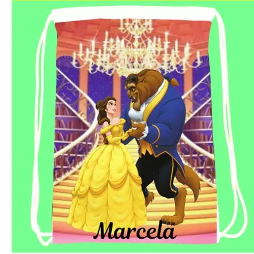20 Mochila Saco a Bela e Fera Personalizada