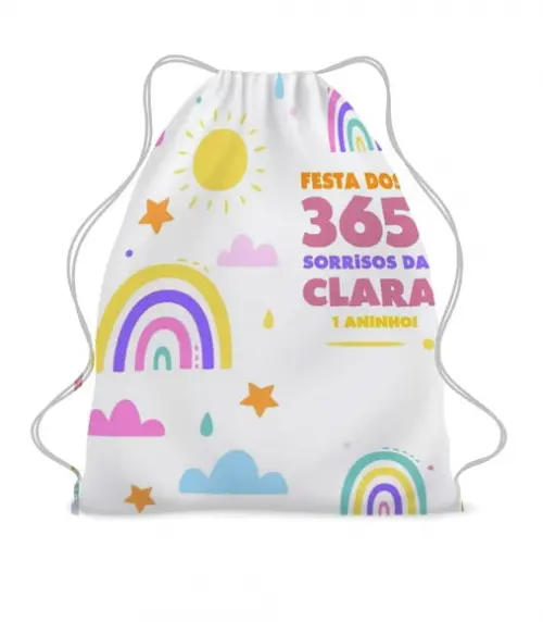 20 Mochila Saco 365 Sorrisos Menina Personalizada