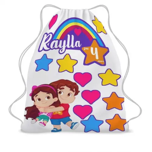 20 Mochila Saco Lembrancinha Maria Clara e Jp Personalizada