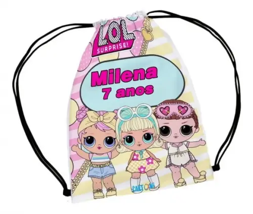 20 Mochila Saco Lembrancinha Lol Personalizada
