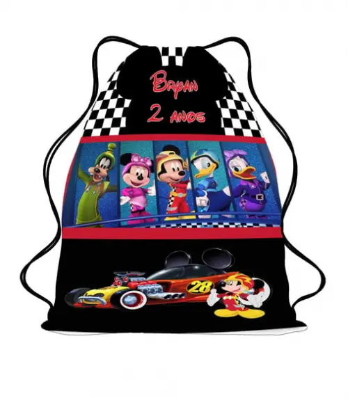 20 Mochila Saco Lembrancinha Mickey Sobre Rodas