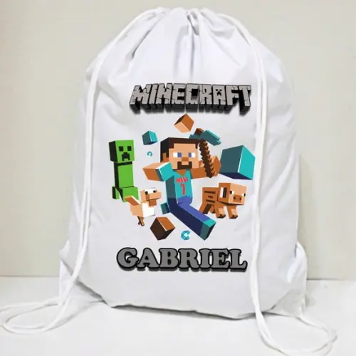 20 Mochila Saco Minecraft Personalizada