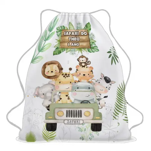 20 Mochila Saco Sacolinha Safari Personalizada
