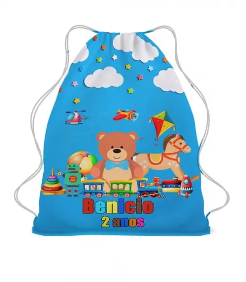 20 Sacochila Mochila Sacolinha Lembrancinha Tema Brinquedos