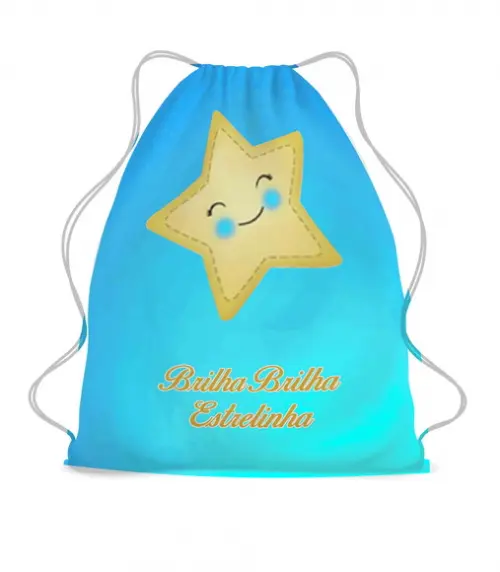 25 Lembrancinha Mochila Saco Brilha Brilha Estrelinha