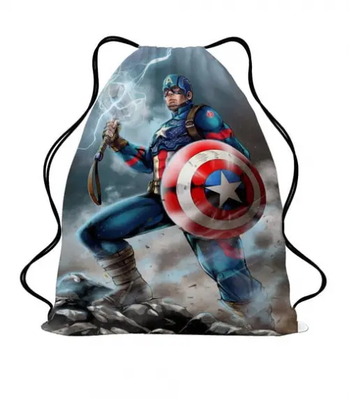 25 Lembrancinha Mochila Saco Capitão América