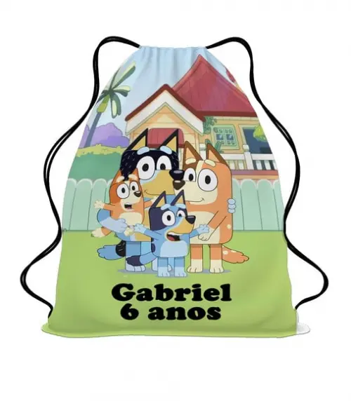 25 Lembrancinha Mochila Saco Bluey