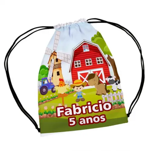 25 Mochila Saco Fazendinha Personalizada