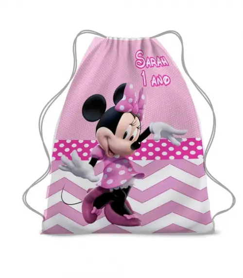 25 Mochila Saco Lembrancinha Mickey e Minnie