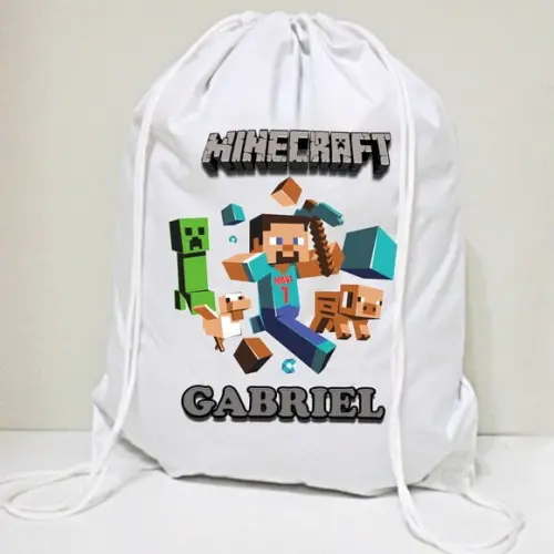 25 Mochila Saco Minecraft Personalizada