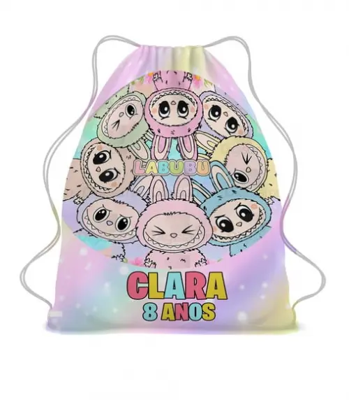 25 Mochila Saco Sacochila Lembrancinha Labubu