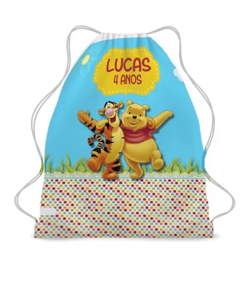 25 Mochila Saco Ursinho Pooh Personalizada