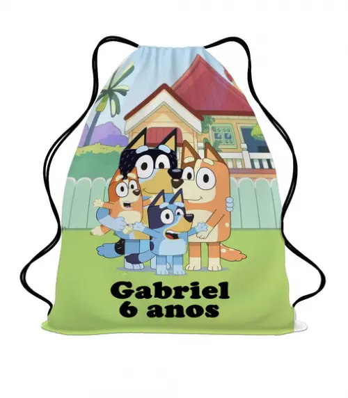 30 Lembrancinha Mochila Saco Bluey