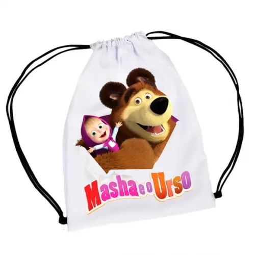 30 Lembrancinha Sacolinha Mochilinha Macha e o Urso