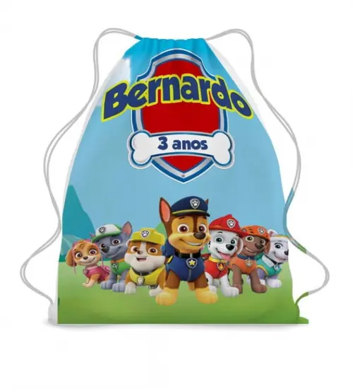 30 Lembrancinha Sacolinha Mochilinha Patrulha Canina