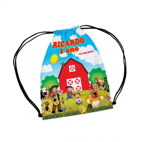 30 Mochila Saco Mochilinha Fazendinha do Zenon