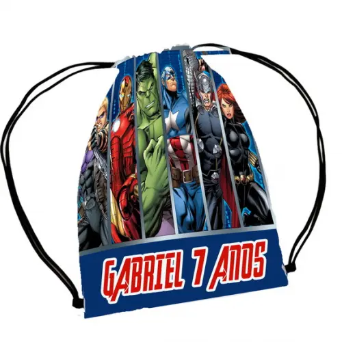 30 Mochila Saco Sacochila Lembrancinha Vingadores