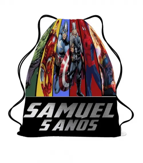 30 Mochila Saco Sacochila Lembrancinha Vingadores