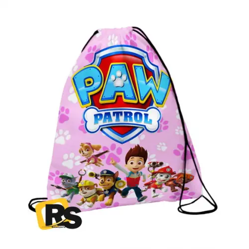 30 Mochila Sacopatrulha Canina Menino e Menian Personalizada